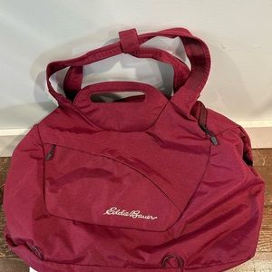 Burgundy Eddie Bauer gym bag
